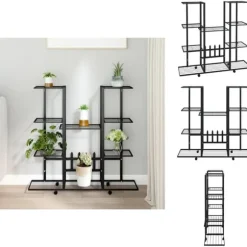 Planteborde - Living blomsterstativ med hjul 94,5x24,5x91,5 cm jern sort