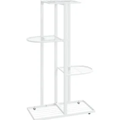 Planteborde - Living blomsterstativ i 4 niveauer 43x22x76 cm metal hvid