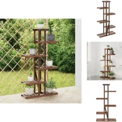 Planteborde - Living blomsterstativ 175x25x140,5 cm massivt fyrretræ
