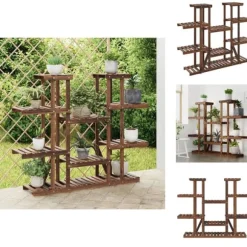 Planteborde - Living blomsterstativ 110x25x110,5 cm massivt fyrretræ