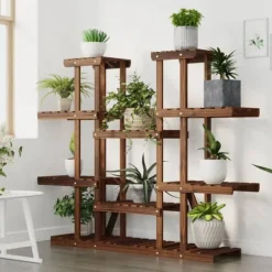 Planteborde - Living blomsterstativ 110x25x110,5 cm massivt fyrretræ