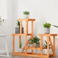 Planteborde - Living blomsterstativ 90x25x73,5 cm massivt fyrretræ