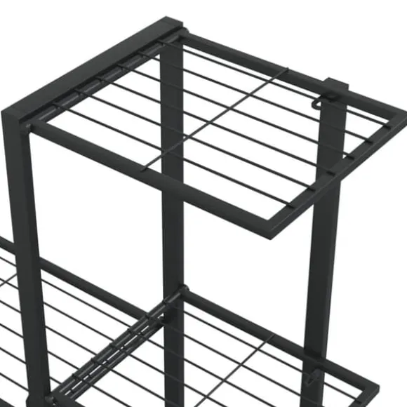 Planteborde - Living blomsterstativ med hjul 94,5x25x92,5 cm metal sort