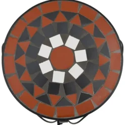 Planteborde 3 stk. med mosaikdesign - Keramik Terracotta & Hvid | Størrelse: Standard