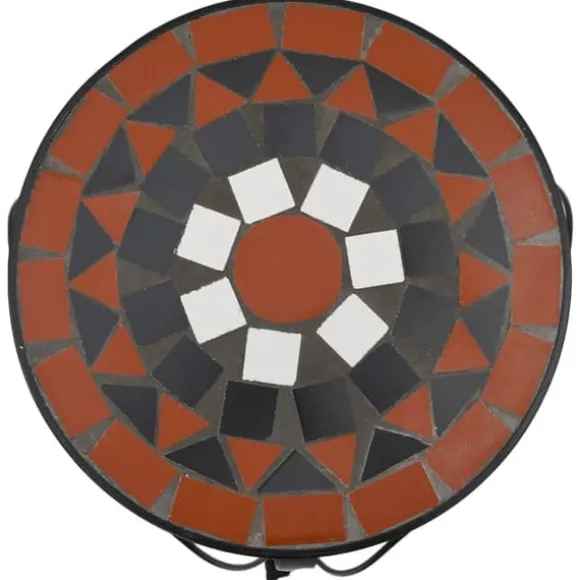 Planteborde 3 stk. med mosaikdesign - Keramik Terracotta & Hvid | Størrelse: Standard
