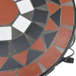 Planteborde 3 stk. med mosaikdesign - Keramik Terracotta & Hvid | Størrelse: Standard