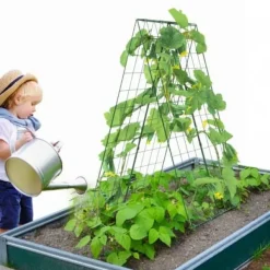 Planteespalier, 117x84 cm, Grøn, Metal