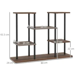 Planteholder 4 niveauer 61,5 cm træ kulbrun til inde/ude