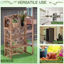 Planteholder 3 niveauer gran kompakt robust til inde/ude Model 8