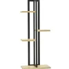 Planteholder 4 niveauer justerbar 110 cm træ sort/natur til inde/ude