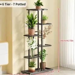 Planteholder, 6 niveauer, metal konstruktion,6lag-sort