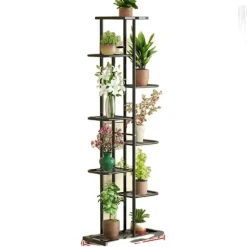 Planteholder, 6 til 8 niveauer, metal konstruktion,8-sort