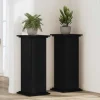 Planteholder i konstrueret træ - Moderne plante stativ | Farve: Sort | Størrelse: 33x33x100 cm