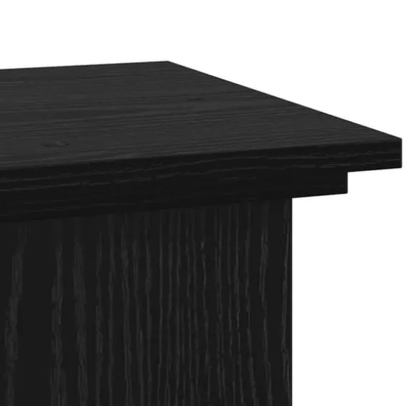 Planteholder i konstrueret træ - Moderne plante stativ | Farve: Sort | Størrelse: 33x33x100 cm
