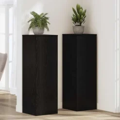 Planteholder i sort eg - Moderne design til indendørs/udendørs brug | Størrelse: 33x33x100 cm