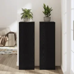 Planteholder i sort eg - Moderne design til indendørs/udendørs brug | Størrelse: 33x33x100 cm