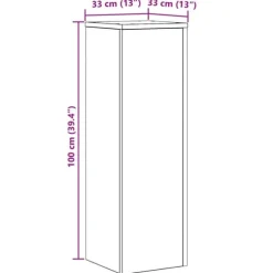 Planteholder i sort eg - Moderne design til indendørs/udendørs brug | Størrelse: 33x33x100 cm