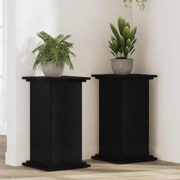 Planteholder i sort eg - Moderne plante stativ | Størrelse: 33x33x60 cm