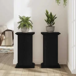 Planteholder i sort eg - Moderne plante stativ | Størrelse: 33x33x60 cm