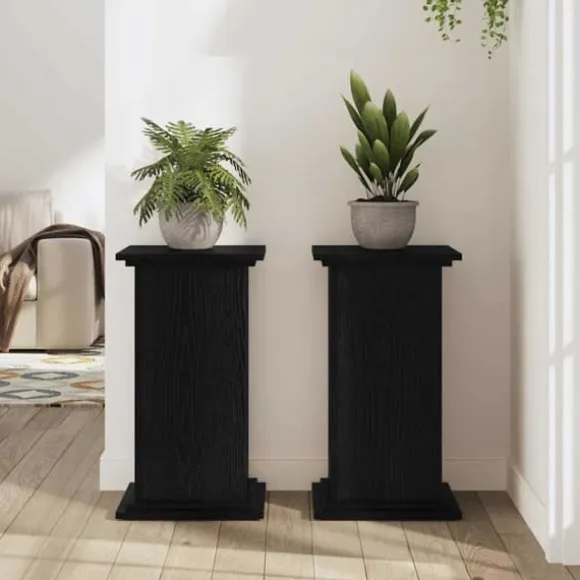 Planteholder i sort eg - Moderne plante stativ | Størrelse: 33x33x60 cm