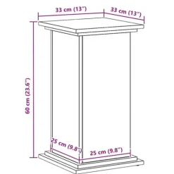 Planteholder i sort eg - Moderne plante stativ | Størrelse: 33x33x60 cm