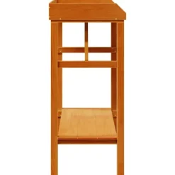 Planteholder med hylder i massivt fyrretræ - Stativ til planter | Farve: Brun | Størrelse: 75x40x90 cm