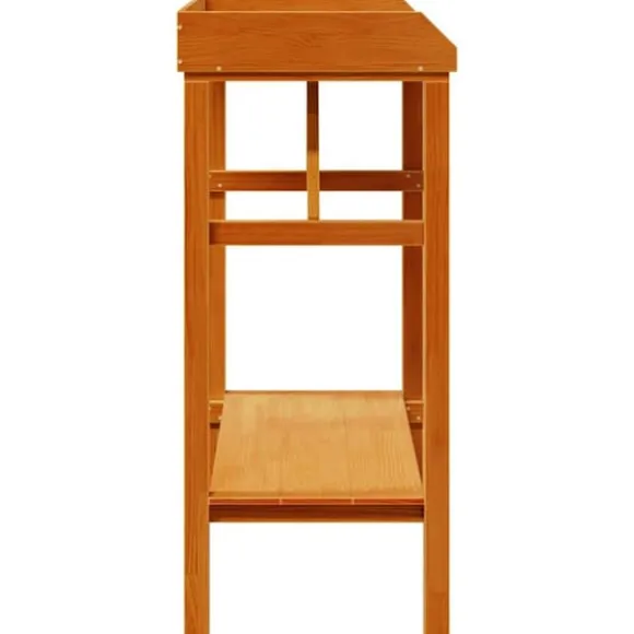 Planteholder med hylder i massivt fyrretræ - Stativ til planter | Farve: Brun | Størrelse: 75x40x90 cm