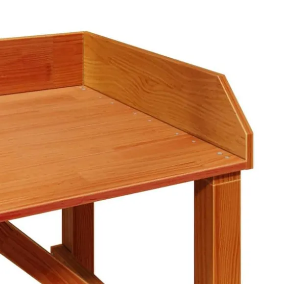 Planteholder med hylder i massivt fyrretræ - Stativ til planter | Farve: Brun | Størrelse: 75x40x90 cm