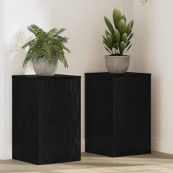Planteholder sæt 2 stk - Moderne plante stande i sort eg | Størrelse: 30 x 30 x 50 cm
