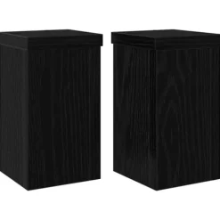 Planteholder sæt i sort eg - Elegant design | Størrelse: 10x10x18 cm | 2 pcs