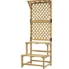 Planteholder træ 2 niveauer med espalier 60x50x166 cm gul til have/terrasse