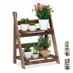 Planteholder, Træ, 160x41x49 cm, Brun
