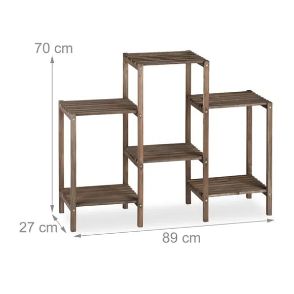 Planteholder, Træ, 70x89x27 cm, Brun
