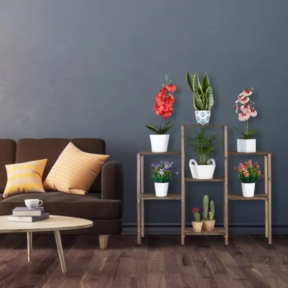 Planteholder, Træ, 70x89x27 cm, Brun