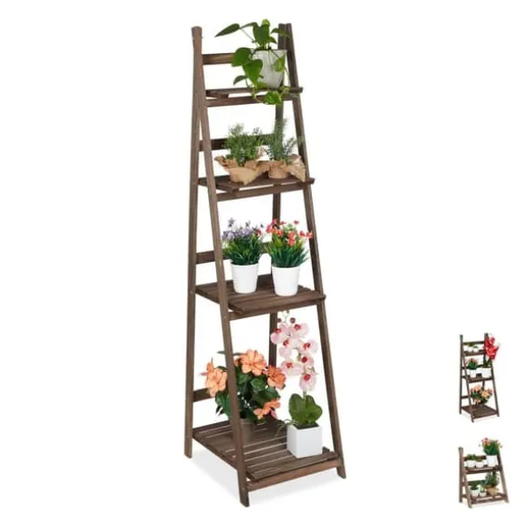 Planteholder, Træ, 160x41x49 cm, Brun