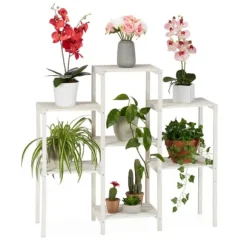 Planteholder, Træ, 70x89x26,5 cm, Hvid