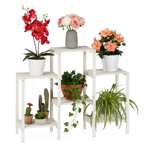 Planteholder, Træ, 70x89x26,5 cm, Hvid
