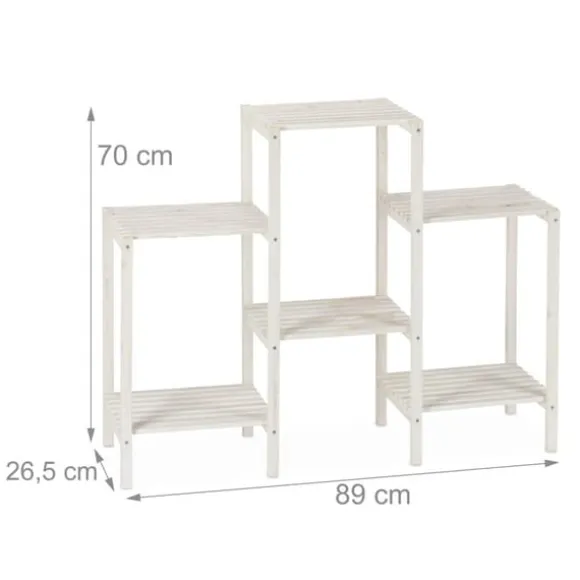 Planteholder, Træ, 70x89x26,5 cm, Hvid