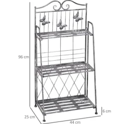 Planteholder, 44x25x96 cm, Sølv