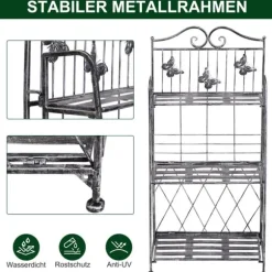 Planteholder, 44x25x96 cm, Sølv