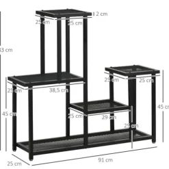 Planteholder, 91x25x83 cm, Sort