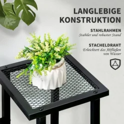 Planteholder, 91x25x83 cm, Sort