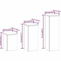 Planteholdere 3 pcs - Minimalistisk Udendørs Design | Farve: Antracit | Størrelse: 24x24x75 cm