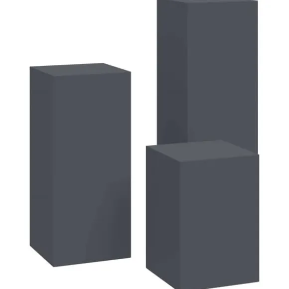 Planteholdere 3 pcs - Minimalistisk Udendørs Design | Farve: Antracit | Størrelse: 24x24x75 cm