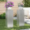 Planteholdere 2 stk - Galvaniseret stål | Farve: Sølv | Størrelse: 24x24x75 cm