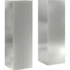 Planteholdere 2 stk - Galvaniseret stål | Farve: Sølv | Størrelse: 24x24x75 cm