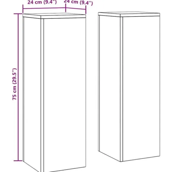 Planteholdere 2 stk - Galvaniseret stål | Farve: Sølv | Størrelse: 24x24x75 cm