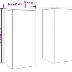 Planteholdere 2 stk - Minimalistisk design i forvitret stål | Størrelse: 24x24x55 cm