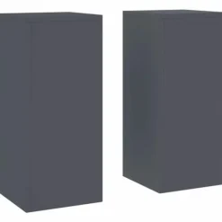 Planteholdere 2 stk - Minimalistisk Stål | Farve: Antracit | Størrelse: 24x24x55 cm