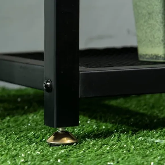 Plantehylde 4 niveauer metal sort 91 x 25 x 83 cm til have altan